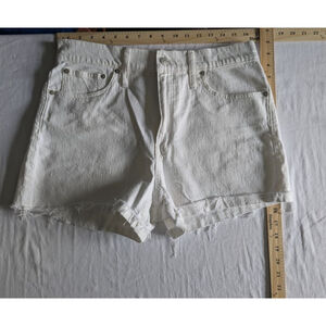 Madewell White Raw Hem High Rise Denim Shorts Womens Sz 31 Neutral Festival Boho